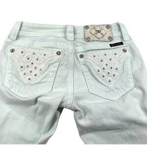 Miss Me Signature Skinny Jeans Size 25 Blue Glass